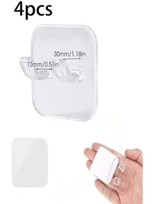 2/4 piezas Soporte de doble gancho transparente para maquinillas de afeitar, estante de almacenamiento de maquinillas de afeitar de montaje en pared autoadhesivo resistente, ganchos transparentes impermeables, perfecto para almacenar maquinillas de afeitar desechables y manuales - Multicolor - Ver 11