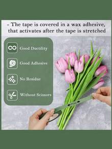 1/2/4pcs Floral Tape, Green Floral Tape, Handmade Flower Wrapping Tape, Flower Stem Wrapping Green Tape, Self-Adhesive Floral Green Tape, DIY Handmade Bouquet Tape, Fresh Flower Packaging Stem Wrapping Tape, Floral Arrangement Fixing Green Tape, Rose Packaging Tape, Handmade Floral Materials, Flower Stem Wrapping Tape, Preserved Flower Making Tape, Suitable For Flower Shop Floral Arrangement, Handmade Rose Making, Preserved Flower DIY, Floral Art Classroom Teaching, Fresh Flower Gift Packaging - A - View 8