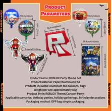 Roblox 14个装多色可重复使用礼品袋，青少年派对礼品盒，生日、节日、糖果、日常礼物、派对装饰 - roblo 鋁箔氣球 袋B - 查看 5