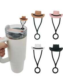 4Pcs Cowboy Hat Series Straw Cover, Reusable Straw Topper Fits 10mm/0.4 Inches Straw, Protective Accessory For Tumbler Cups - Multicolor - View 7