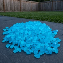 1cm Small Blue Glowing Fluorescent Stones, Artificial Pebbles For Outdoor Paths, Gardens, Potted Plants, Indoor Glass Jar Decor - A - View 8