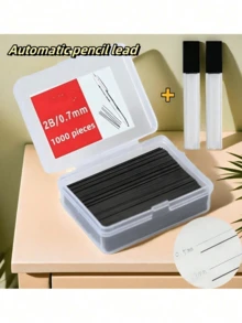 1000pcs 0.5mm/0.7mm 2B Resin Mechanical Pencil Leads With 2 Storage Boxes, High Quality, Large Capacity, Erasable, Press-Type, Back To School - One Size Fits All - View 7