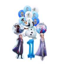 Juego de globos de aluminio con temática, que incluye globos con los personajes de Anna, Olaf y otros, así como globos de aluminio con forma de copos de nieve y estrellas, adecuados para fiestas de cumpleaños con temática de la Princesa Congelada y decoración de un mundo invernal - Como se muestra en la figura - Ver 18