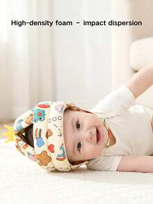 1PC Toddler Protective Cap – Comfortable & Non-Sticky Hair, Sweat-Wicking Moisture Control, Adjustable Head Circumference For Baby 0-2 Years - Multicolor - View 5