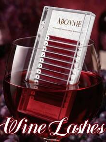 LAKANAKU Burgundy Classic False Eyelashes Wine Red Eyelash Extensions Premium Cashmere Mink Fur Individual False Eyelashes - View 1
