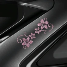 1pc Glitter Vine Floral Self-Adhesive Car Sticker, Elegant Floral Pattern, No Residue, Easy To Apply, Suitable For Car, Motorcycle, Truck, Glass Window And Laptop Decoration, Perfect Decor For Plant Lovers - Multicolor - View 6