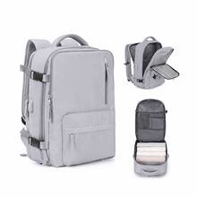 Large‑Capacity 43*30*20cm Waterproof Backpack With Shoe Pocket, Dry‑Wet Separation, Laptop Sleeve And USB Port. Available In Five Tones. Sleek‑Styled - Grey - View 2