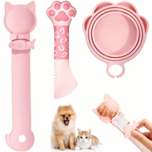 3 piezas Abrelatas para mascotas, Tapa de lata de comida para gatos y perros, Cuchara de silicona para comida de gato o Abrelatas para mascotas, Cuchara para golosinas de gato, Cuchara dispensadora multifuncional de golosinas para mascotas - multicolor - Ver 1