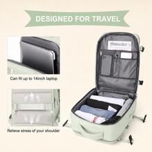 Large‑Capacity 43*30*20cm Waterproof Backpack With Shoe Pocket, Dry‑Wet Separation, Laptop Sleeve And USB Port. Available In Five Tones. Sleek‑Styled - Green - View 4