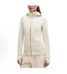 Lululemon Women's Scuba Full-Zip Hoodie Classic Hooded Jacket Fit Track Jacket Full Zip Outerwear Breathable Warm Athletic Sweatshirt With Thumbholes - Bone White - 查看 1