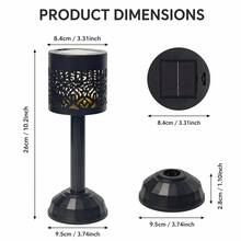 Lampe de table à projection de pivoine à énergie solaire, lumière solaire extérieure en métal étanche IP65 avec LED colorée, lumière décorative à ombre florale, convient pour patio, jardin, cour, table, cadeau de pendaison de crémaillère - 1PC - Voir 4