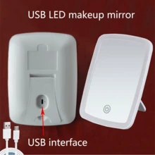 SOKANY USB Rechargeable Smart LED Makeup Mirror, 3 Color Temperature Lighting (White, Natural, Warm), Adjustable Brightness, Touch Control, Modern Makeup Mirror, Suitable For Beauty Enthusiasts, Plastic Frame - White - View 8