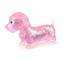 Sausage Dog Squeezable Toy, Soft And Skin-Friendly With Colorful Glitter Gradient Pattern. This Is A Soft, Elastic Toy That Helps Promote Parent-Child Interaction, Perfect For Weekend Family Gatherings Or Holiday Celebrations. - Multicolor - View 6