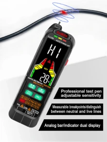 USB Rechargeable Smart Digital Multimeter, Professional Current Voltage Detection Pen, Capacitance Temperature Auto-Range Tester, Multifunction Multimeter - Black - View 8