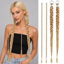 2 Packs 24 Inch Y2K Style Synthetic Braiding Hair Extensions With Silver Star Decor, Soft Colorful Festival Cosplay Party Hairstyle For Women & Girls - Multicolor - View 15