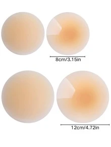 8/12cm Diameter Plus Size Women's Silicone Nipple Covers Reusable Invisible Bra 10/4/2PCS - Multicolor - View 5