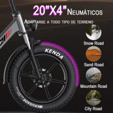 6MSKS Electric Bicycle Ebike 1000W High Speed Brushless Motor 48V17.5Ah Battery 16+ 20 Inch Wide Tire Mountain Bike 50km Range Ebike UL2849 - 黑色 - 查看 3