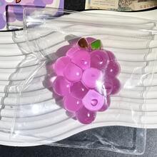 1個仿真透明葡萄串捏捏玩具，亮面水果果凍感壓力球，柔軟可拉伸TPR葡萄造型紓壓手玩具，夏季水果可愛桌面裝飾玩具 - 彩色 - 查看 5