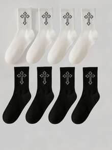1/2/4/5/8/10 Pairs [Must-Have For Sports Enthusiasts] Men's Mid-Calf Sport Socks - Multicolor - View 8