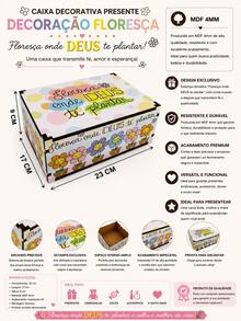 Caixa Organizadora Presente Decoração Floresça Mdf - Multicolorido - Visão 2