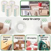 1.2cm Wide Transparent Mini Stationery Tape Roll, Thickened Strong Adhesive Clear Tape, Suitable For Office, School, Gift Wrapping, Paper Repair And Daily Craft Use - Transparent Self-adhesive Tape - View 7