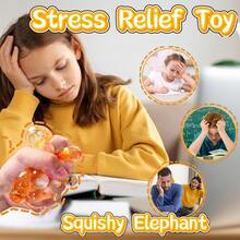 1pc Shiny Colorful Elephant Slow Rising Stress Relief Toy: Transparent Colorful Elephant Slow Rising Stress Relief Toy, A Soft Slow Rising Stress Relief Toy Suitable For Teenagers And Adults, Perfect For Desktop Play And Anxiety Relief. - Multicolor - View 7
