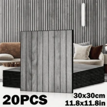 Brodark 20片 30*30cm 條格牆板,自黏式DIY 3D裝飾牆磚,適用於電視背景牆,適合居家多種場景,防水防霉耐刮,安裝簡易 - 20pcs - 查看 15