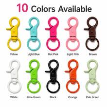 10 piezas de ganchos para llaveros con cierre de langosta DIY, 10 colores, clips giratorios de metal para bolsos, tiradores de cremallera, dijes y accesorios de manualidades - Multicolor - Ver 4
