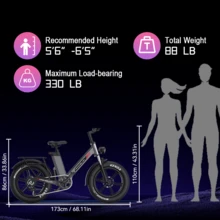 6MSKS Electric Bicycle Ebike 1000W High Speed Brushless Motor 48V17.5Ah Battery 16+ 20 Inch Wide Tire Mountain Bike 50km Range Ebike UL2849 - 黑色 - 查看 6