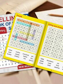 1套全新英文單字搜尋遊戲書，拼字練習練習簿，分為基礎版與進階版，趣味詞彙學習活動書，適合教室使用，理想的生日、聖誕、節日開學禮物 - 彩色 - 查看 2