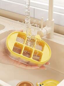 1pc Ice Cube Mold, Household Silicone Soft Bottom Freezer Ice Box, Storage Homemade Frozen Box, Ice Ball Mini Ice Tray, Silicone Household Homemade Ice Tray, Popsicle Freezer Ice Box, Ice Cube Tray With Lid - Multicolor - View 7