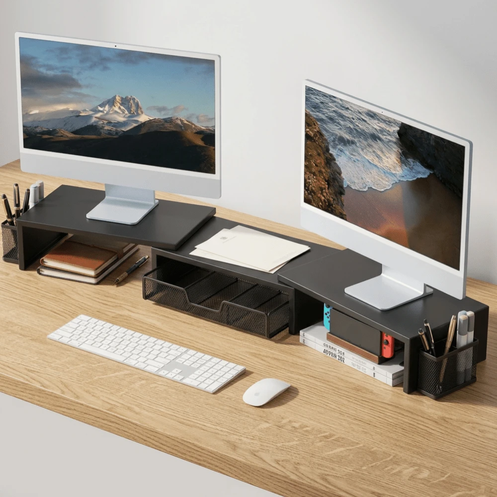 Dual Monitor Stand Riser - View 1