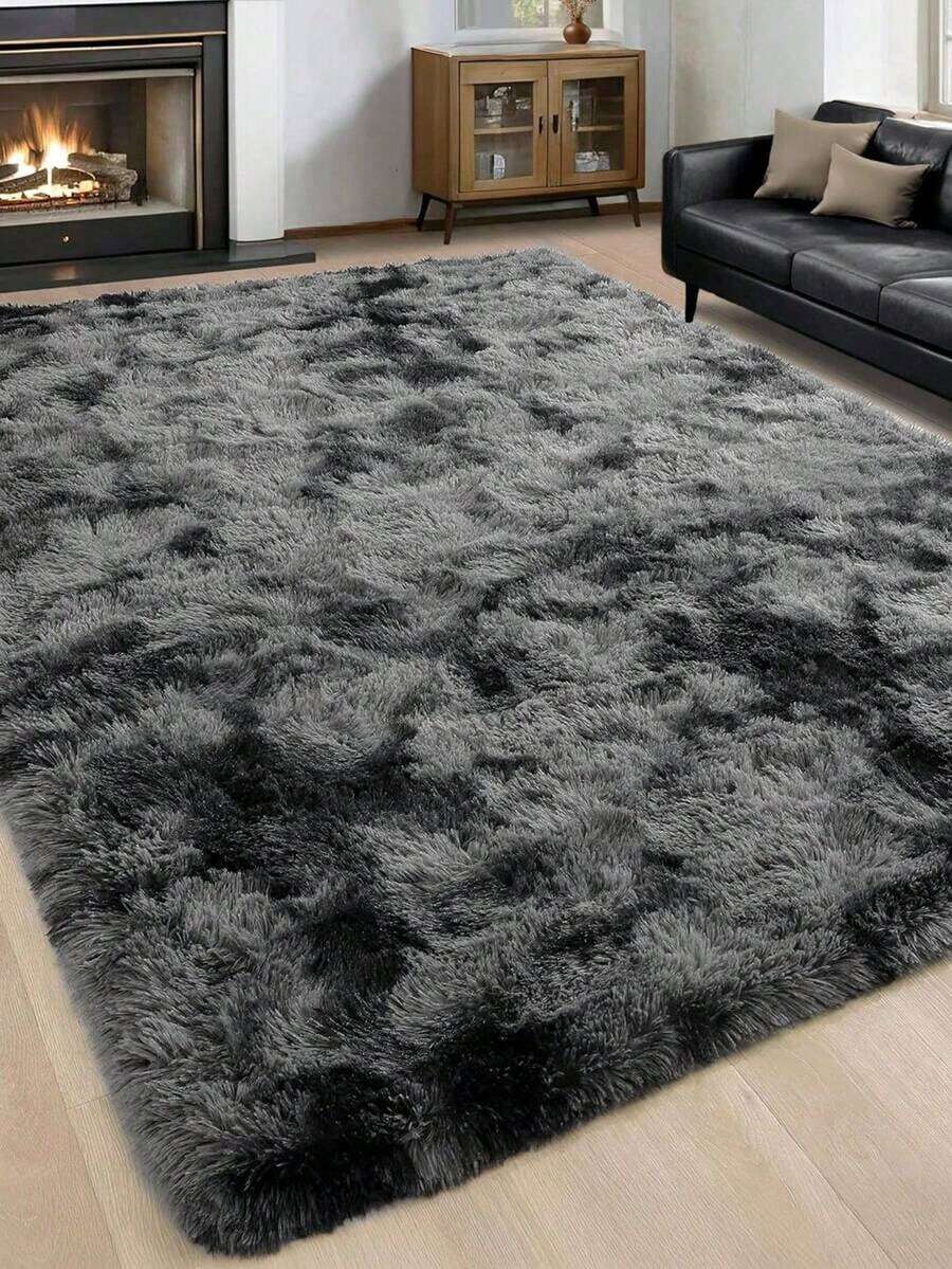 1pc 3cm Thick Winter Warm Shaggy Area Rug, Soft Long Plush Carpet, Suitable For Bedroom & Living Room, Multi-Color Fur, Fluffy & Soft, Lightweight, Long Pile, Non-Shedding, Ideal For Girls Room Home Decor - 深灰色 - 查看 1