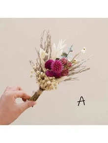 1/2/4/6/12 piezas Ramos de flores artificiales mini, adecuados para decoración de centro de mesa del hogar, decoración de pastel de fiesta, boutonniere artificial para novio y padrinos, decoración de fiesta de boda vintage estilo bohemio para hombres, regalo para despedida de soltera - Morado - Ver 4