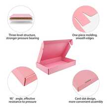 10 piezas Cajas de cartón corrugado rosa, Cajas postales, Cajas de embalaje express, Materiales de embalaje, Cajas de embalaje de avión, Cajas de regalo, Cajas corrugadas, Cajas express, Cajas de embalaje - rosa - Ver 6