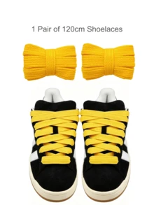 1 Pair Wide Flat Shoelaces (120cm/47.24"), Suitable For Sports Shoes/Unisex Casual Shoes/White Shoes/Basketball Shoes/Training Running Shoes, Summer Vacation, Graduation Party, Back To School Season - Multicolor - View 19