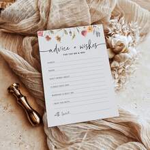 100pcs/50pcs Wedding Blessing Cards For Groom And Bride, Floral Wedding Blessing Cards, Wildflower Theme Bridal Shower Game - Multicolor - View 7