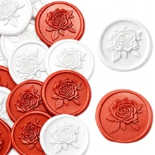 20 PCS 3D Relief Rose Pattern Wax Seal Stickers, Envelope Seal Stickers Envelope Seals Self-Adhesive Stickers For Wedding Party Birthday Christmas - 3D Rose - View 2