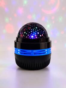 1pc [Starry Sky Projector Light] Black Star & Moon Pattern Projection Night Light, Colorful Star & Moon Wall & Ceiling Light Effect | Suitable For Bedroom, Bedside, Dorm, Room Decoration - Multicolor - View 13