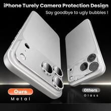 CASECOPS 銀色相機螢幕鋼化玻璃保護貼，相容 iPhone 17 Pro Max/17 Pro，9H 硬度，霧面金屬質感，超薄玻璃，附水鑽裝飾，防刮耐磨，易於安裝，防眩光，3D 立體，全螢幕相機保護，相容手機殼 - 銀色 - 查看 4