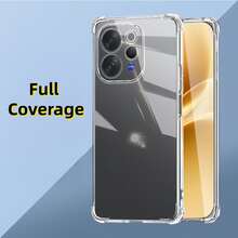 Compatible With Vivo Phone Case Transparent Anti-Drop Shell 1.5mm Thickened Air Cushion Airbag Case Full Coverage Anti-Collision High Definition Transparent Phone Protective Shell, Camera Lens And Screen Raised Protection Precise Cutouts Transparent Air Cushion Phone Case Four Corners Thickened Air Cushion Anti-Drop Shell - Clear - View 2