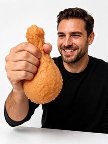 1PC Realistic Fried Chicken Leg Squishy Slow Rebound Stress Relief Toy Creative Venting Gadget Suitable For Children And Adults Relaxation Toy Prank Toy Party Favor, Classroom Prize, Gift Bag Filler Birthday, Holiday Gift - Multicolor - View 9