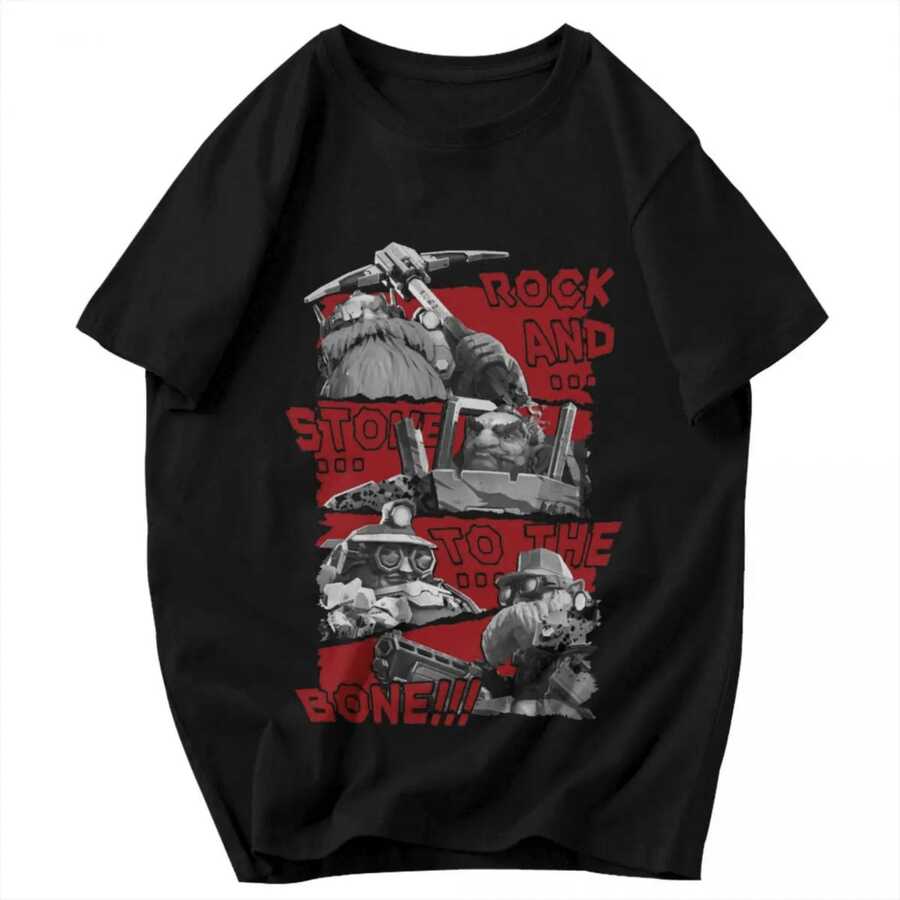 Idea de regalo de piedra Camisetas gráficas estilo Y2K Ropa unisex Camisetas gráficas - Negro - Ver 1