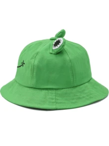 1pc Frog Bucket Hat, Personalized Cartoon Frog Bucket Hat, Versatile Sun Hat For Holiday Party - Multicolor - View 6