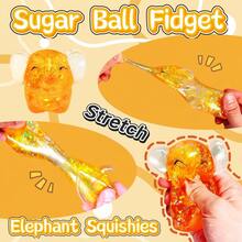 1pc Shiny Colorful Elephant Slow Rising Stress Relief Toy: Transparent Colorful Elephant Slow Rising Stress Relief Toy, A Soft Slow Rising Stress Relief Toy Suitable For Teenagers And Adults, Perfect For Desktop Play And Anxiety Relief. - Multicolor - View 4