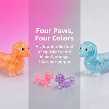 Sausage Dog Squeezable Toy, Soft And Skin-Friendly With Colorful Glitter Gradient Pattern. This Is A Soft, Elastic Toy That Helps Promote Parent-Child Interaction, Perfect For Weekend Family Gatherings Or Holiday Celebrations. - Multicolor - View 2