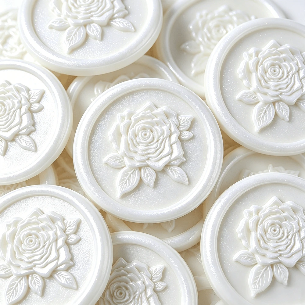 20 PCS 3D Relief Rose Pattern Wax Seal Stickers, Envelope Seal Stickers Envelope Seals Self-Adhesive Stickers For Wedding Party Birthday Christmas - 3D Rose - View 1