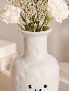 Ins Style Cute Resin Vase, Creative Footed Dried Flower Holder, Desktop And Bedroom Decor, Graduation Gift - Face Vase - View 5