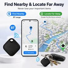 RSH 4 Stück Smart Tags für Android-System, kompatibel mit der Android Find My Device App, geeignet für die meisten Android-Handy (Systemanforderung 9 und höher), Anti-Verlust-Gerät, präziser Positionierungs-Smart-Tracker, austauschbare Batterie und Datenschutz, geeignet für Schlüssel, Rucksäcke, Geldbörsen, Haustiere und Gepäck. Feiertagsgeschenke, Weihnachten, Halloween, usw. - Schwarz - Übersicht 5