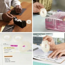 1.2cm Wide Transparent Mini Stationery Tape Roll, Thickened Strong Adhesive Clear Tape, Suitable For Office, School, Gift Wrapping, Paper Repair And Daily Craft Use - Transparent Self-adhesive Tape - View 5